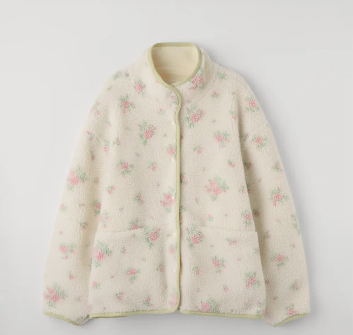 셀리테일즈 플라워 리버시블 플리스 자켓 아이보리 상품이미지2