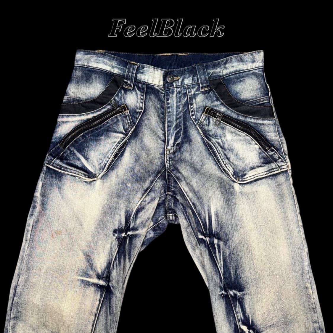 PPFM Curve Washed Denim Leather Zipper 상품이미지5