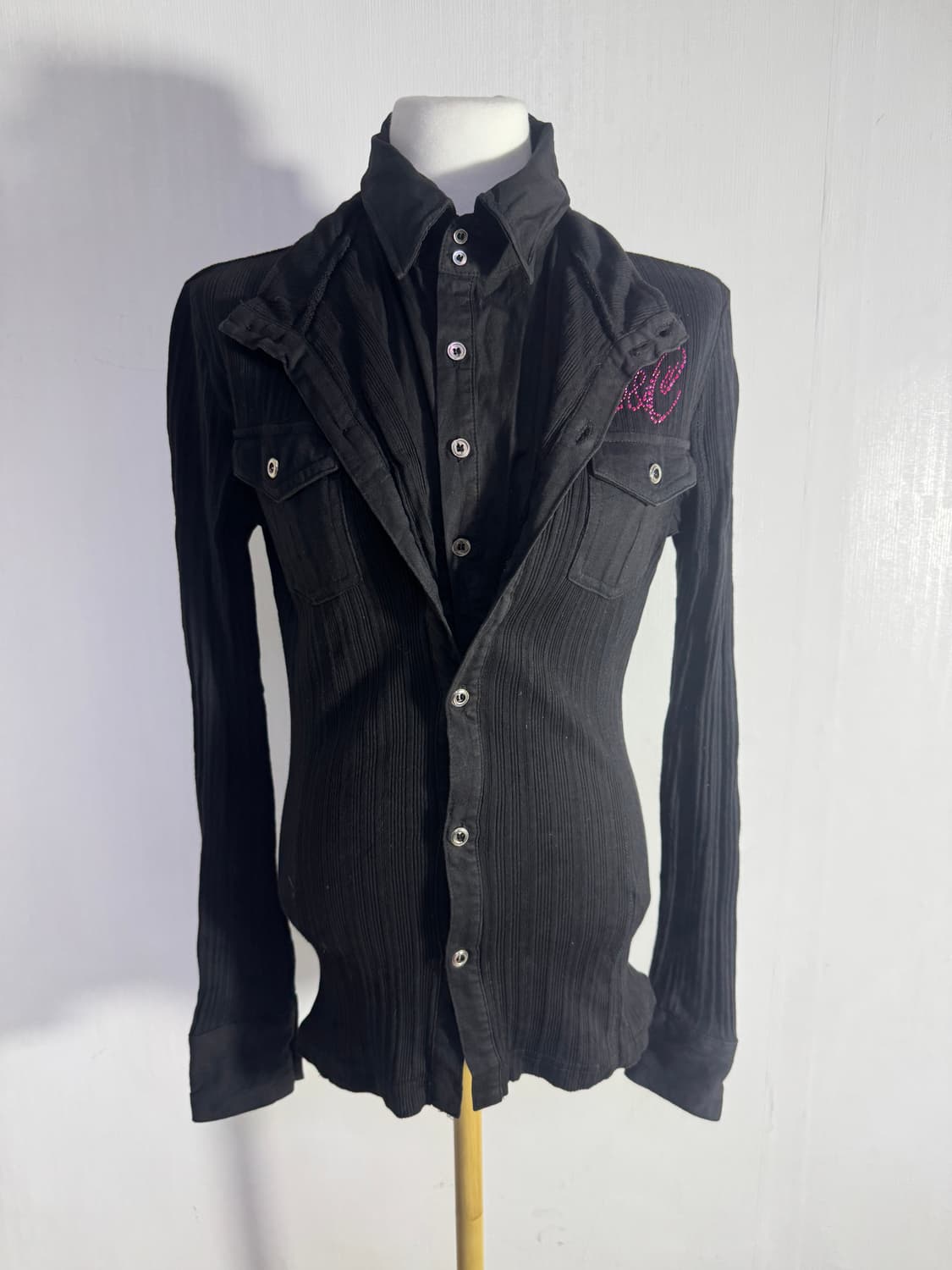 Buffalo Bobs 리브드 레이어드 셔츠 y2k vkei 상품이미지5