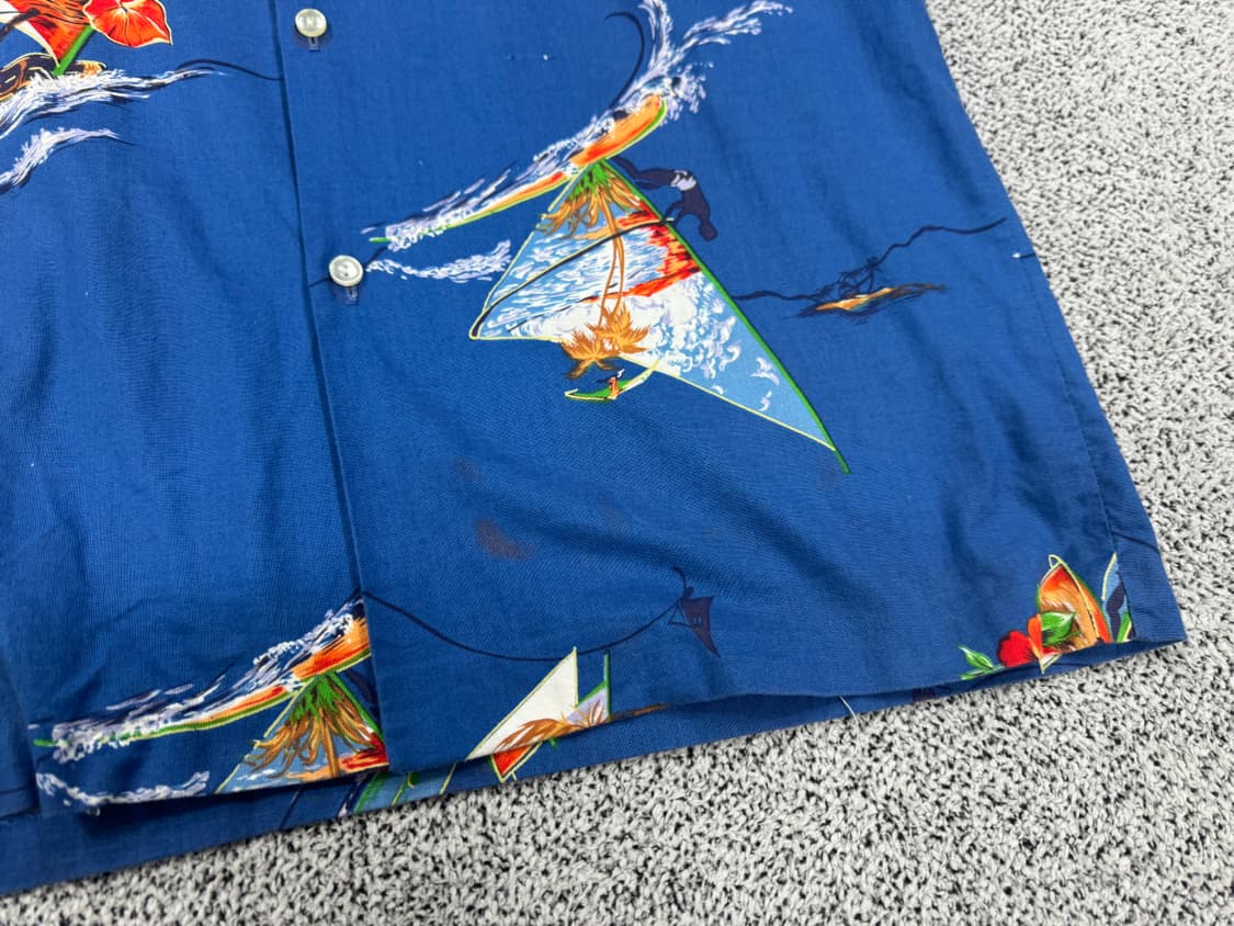 90s USA 서핑 프린팅 하와이안셔츠 상품이미지4