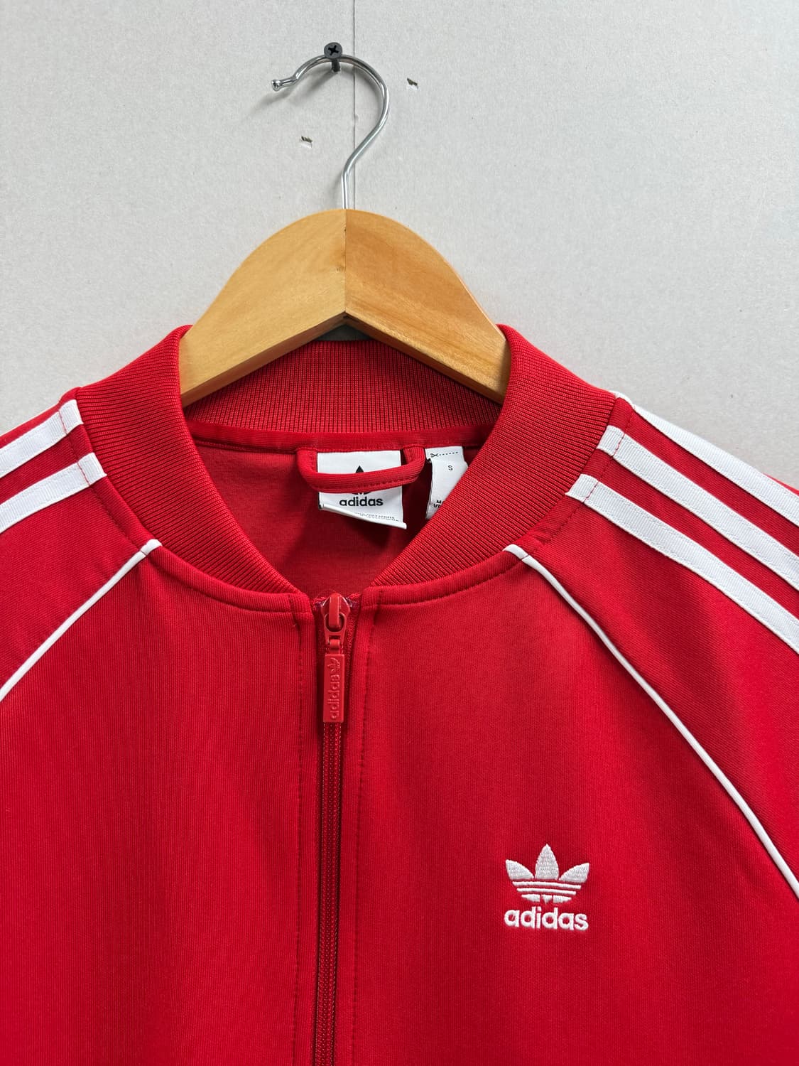 여성 s-m / 아디다스 슈퍼스타 져지 집업 + 팬츠 세트 레드 상품이미지3