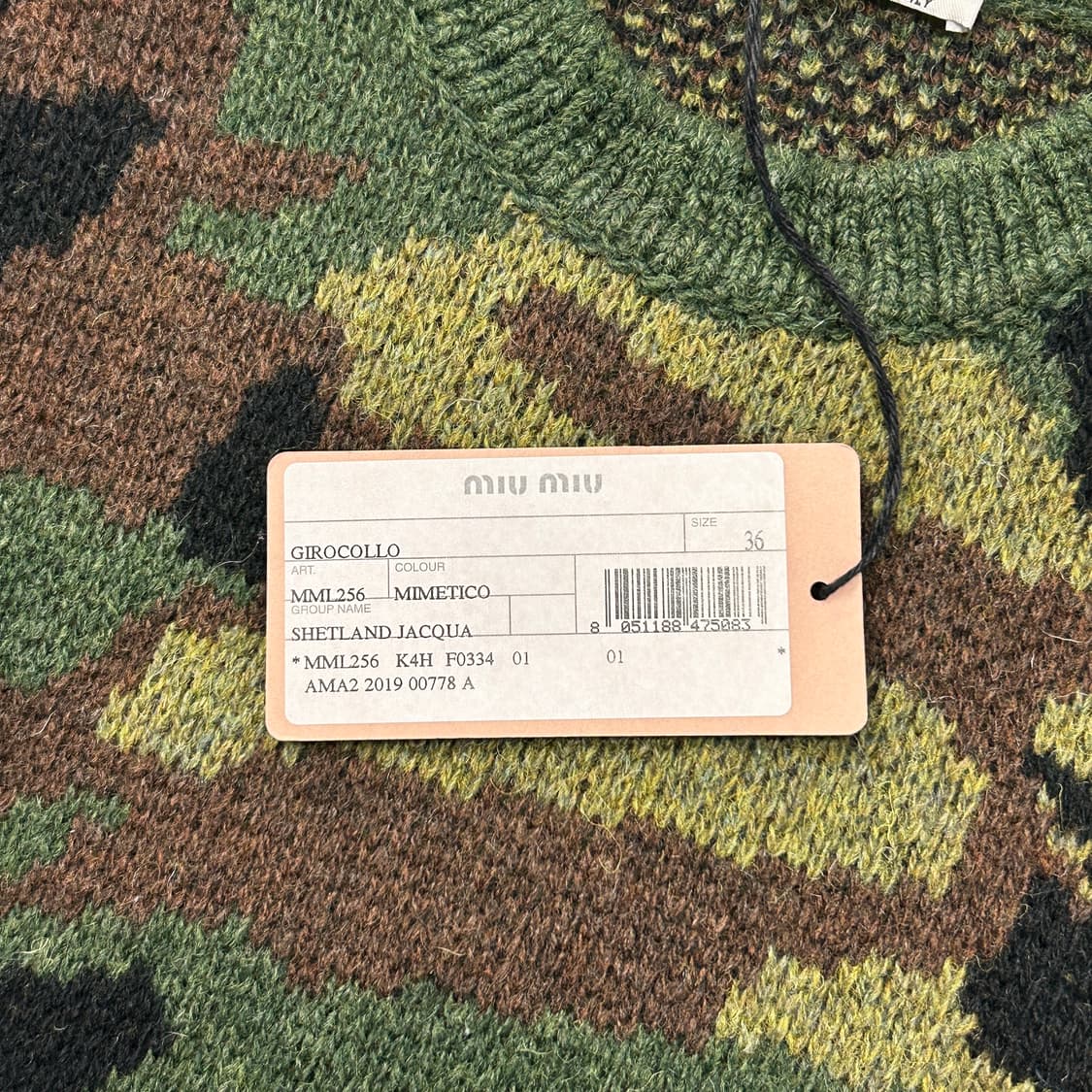 미우미우 19FW 런웨이피스 카모플라쥬 니트  상품이미지9