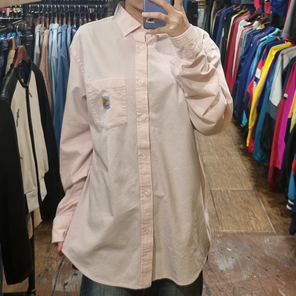 [Hi] 칼하트 긴팔 셔츠 핑크 상품이미지2