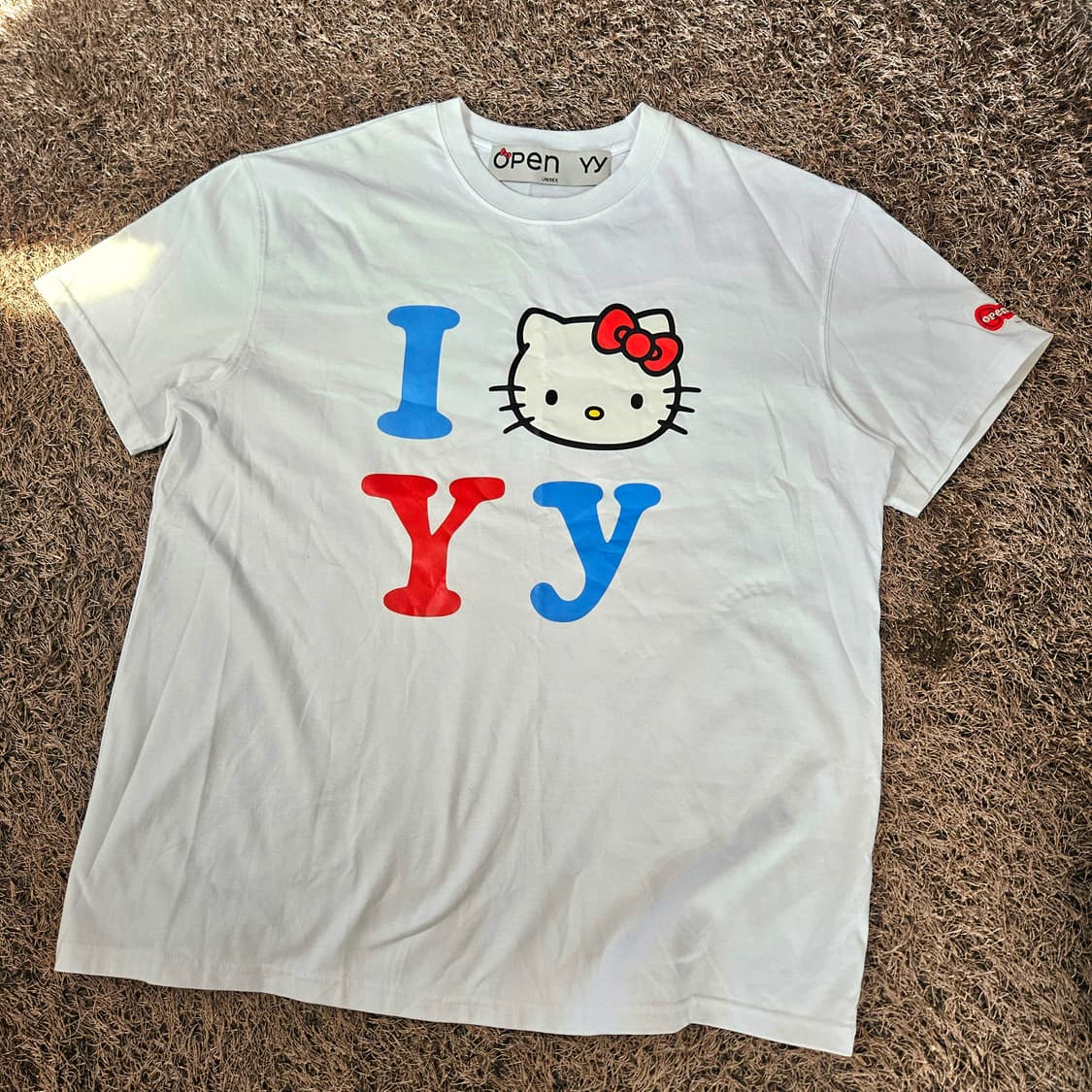 (미사용)OpenYy x 헬로키티 시그니쳐 빅 프린팅 티셔츠 S/M 상품이미지1