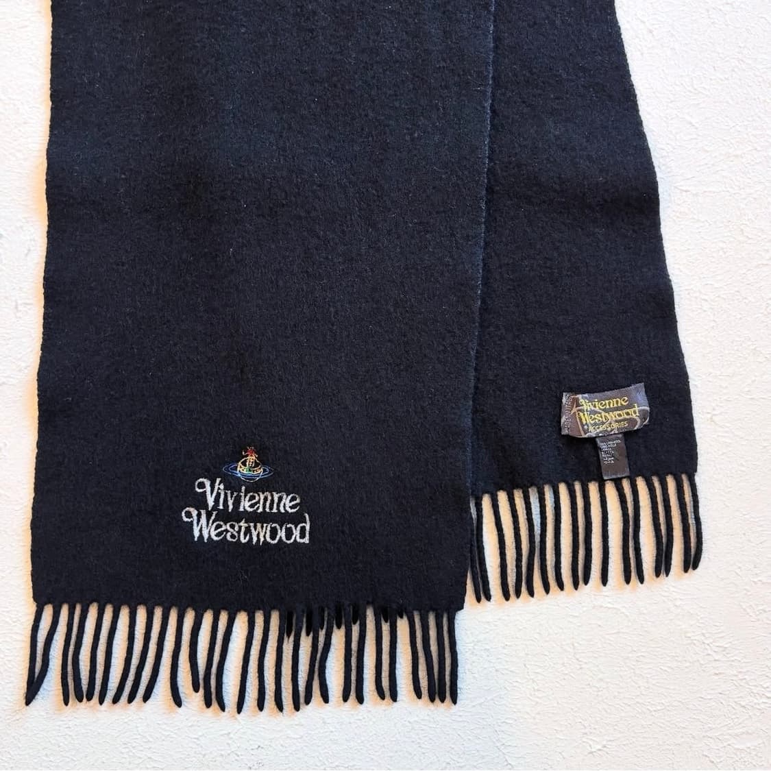 비비안웨스트우드 블랙 울 머플러 상품이미지4