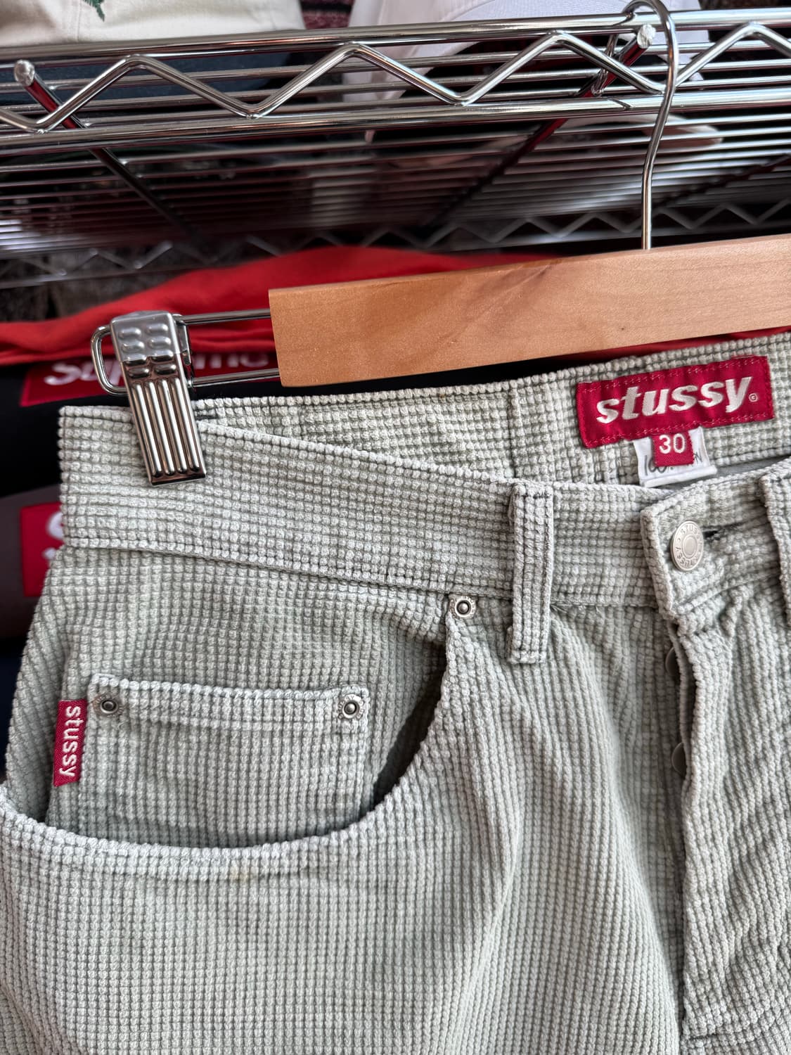 90s 스투시 코듀로이 숏 팬츠 상품이미지1