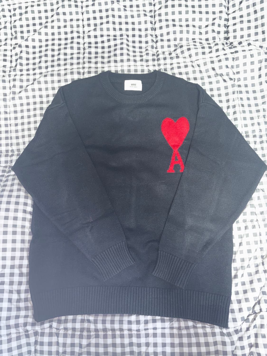 (m)아미 빅로고 니트 블랙 상품이미지1