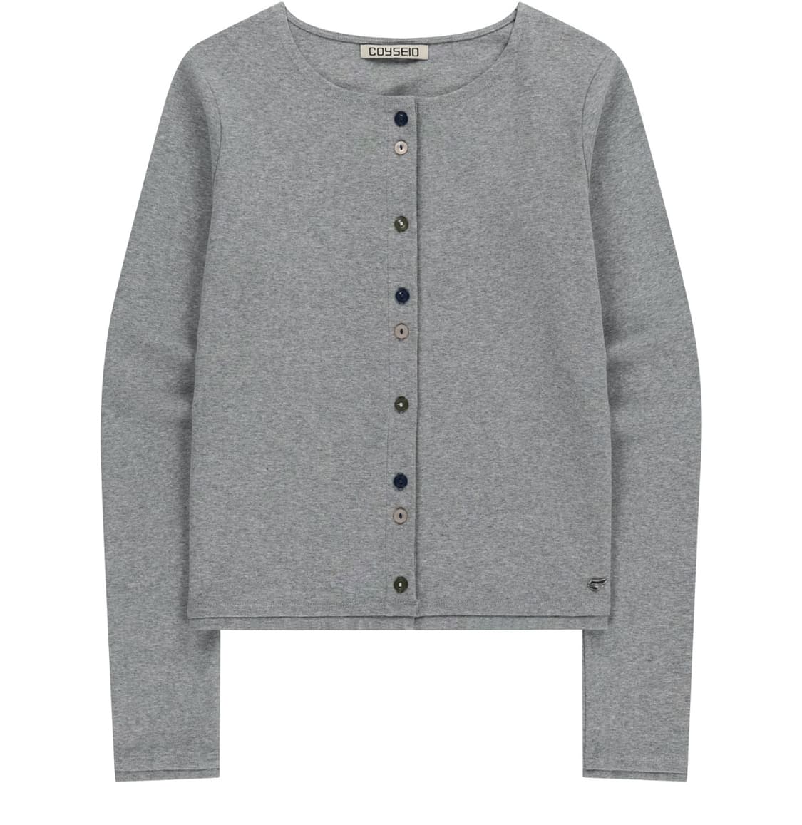 코이세이오 로우 엣지 가디건 멜란지 그레이 상품이미지1