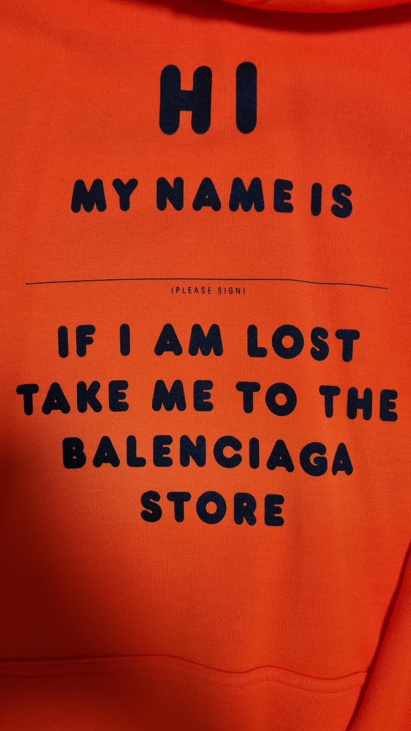[M] 발렌시아가 hi my name is 후드 fluo 오렌지 상품이미지2