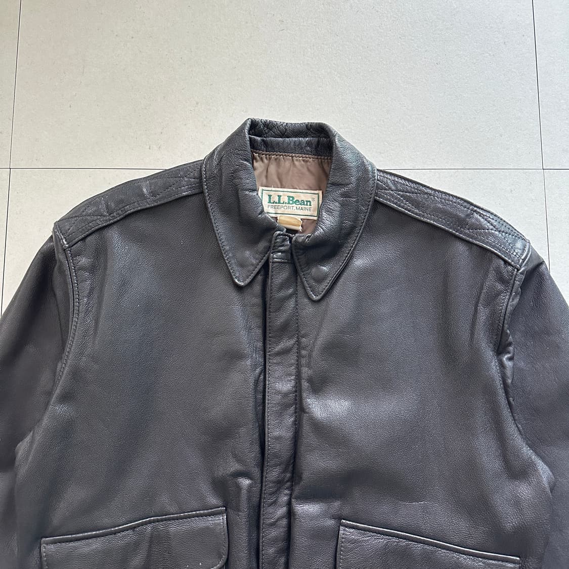 80s 엘엘빈 L.L.Bean 미국생산 A-2 고트스킨 가죽 자켓 42 상품이미지3