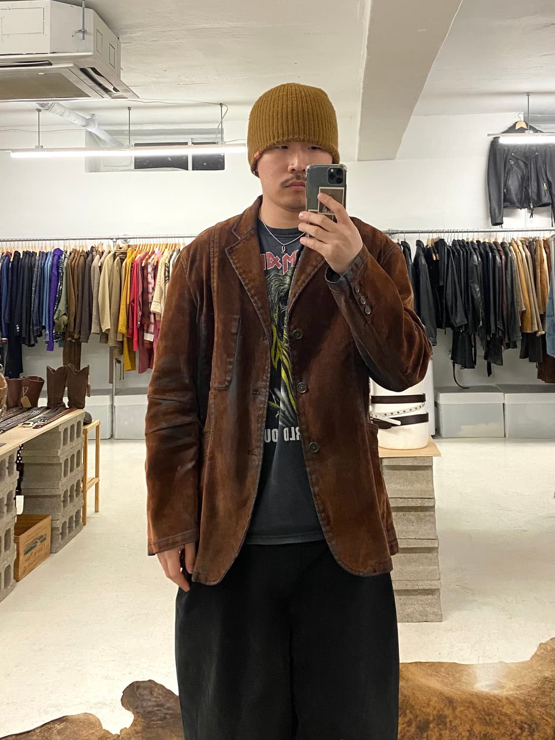VTG velvet waxed coating jacket 왁스 코팅 자켓 상품이미지2