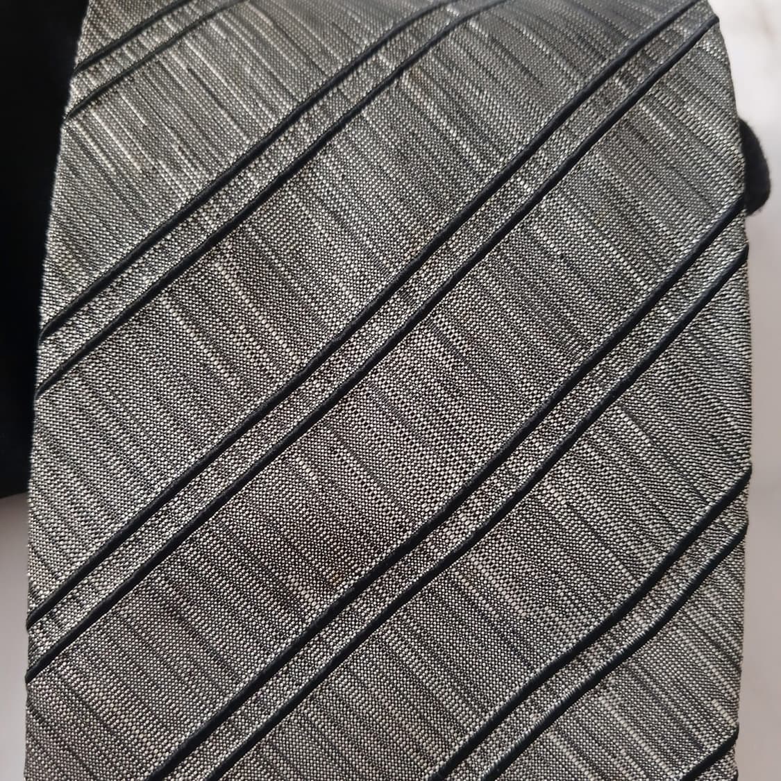 아쿠아스큐텀 실크 그레이 스트라이프 넥타이 9.5cm A등급 A18862 상품이미지6