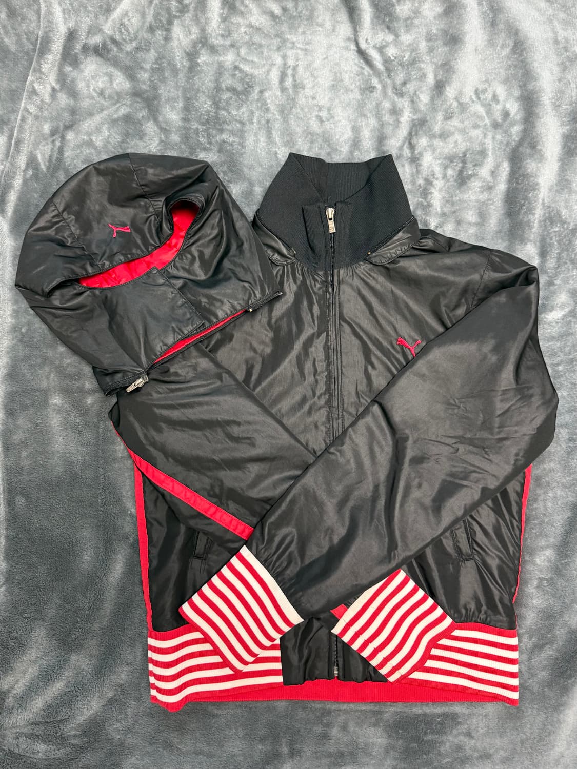 [PUMA] 푸마 빈티지 퀼팅 스트라이프 후드 자켓 (L) 상품이미지3