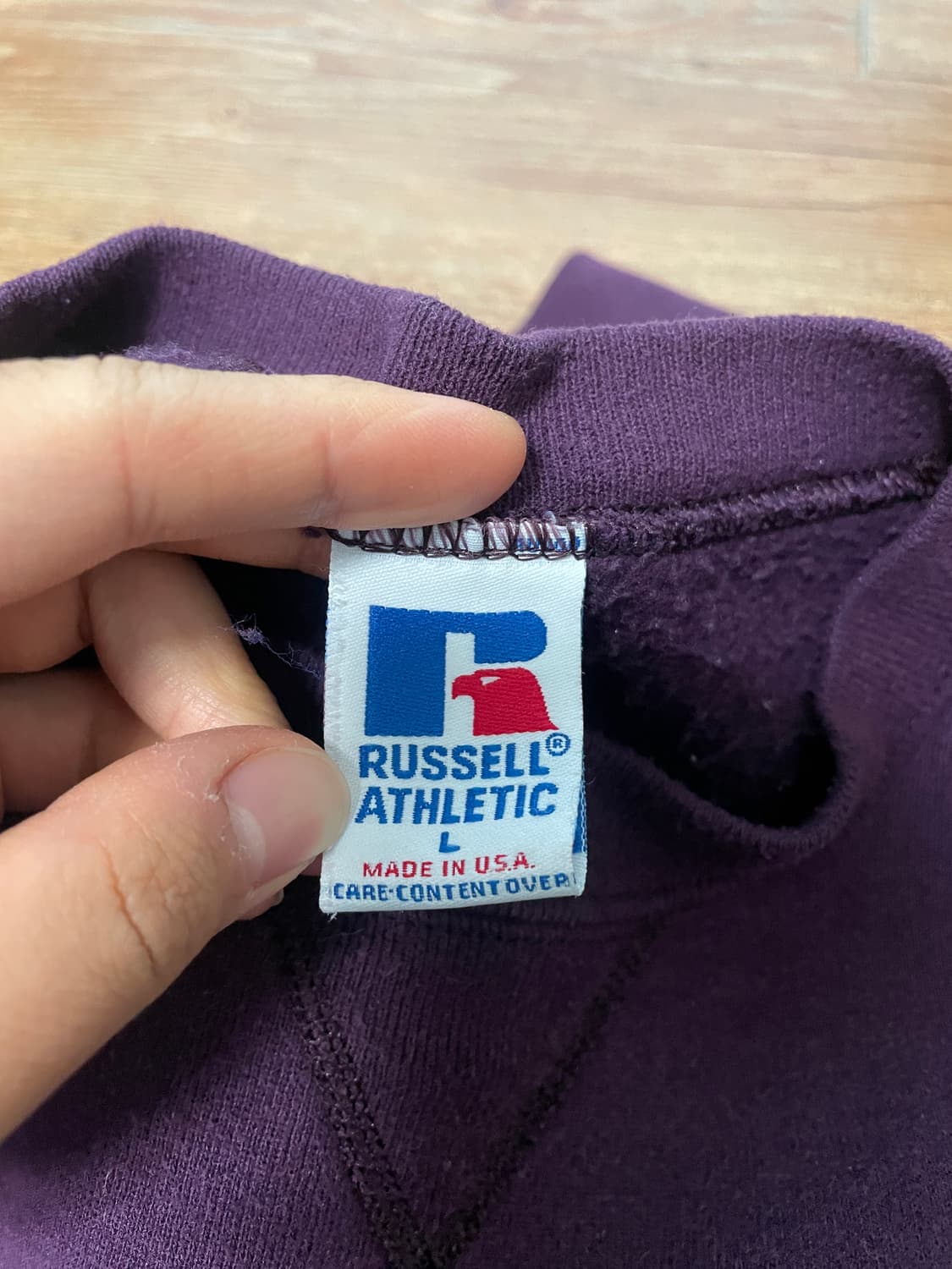 90s 러셀 애슬레틱 스웻셔츠 퍼플 미제🇺🇸 상품이미지4