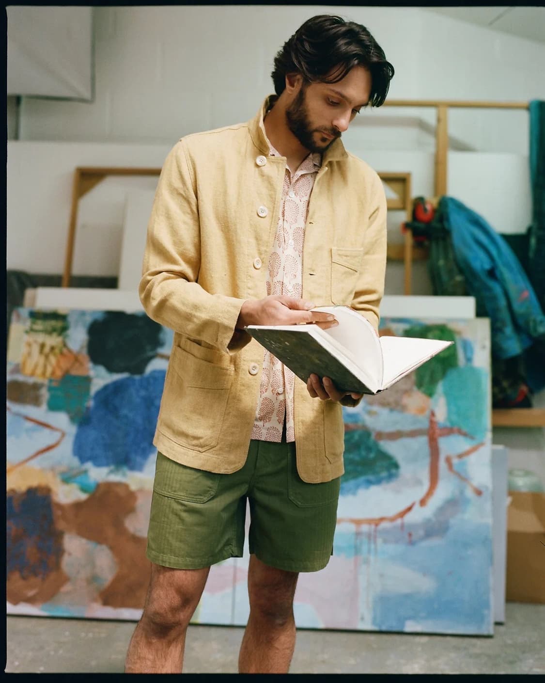 드레익스 린넨 파이브 포켓 초어 자켓 샌드컬러 상품이미지6