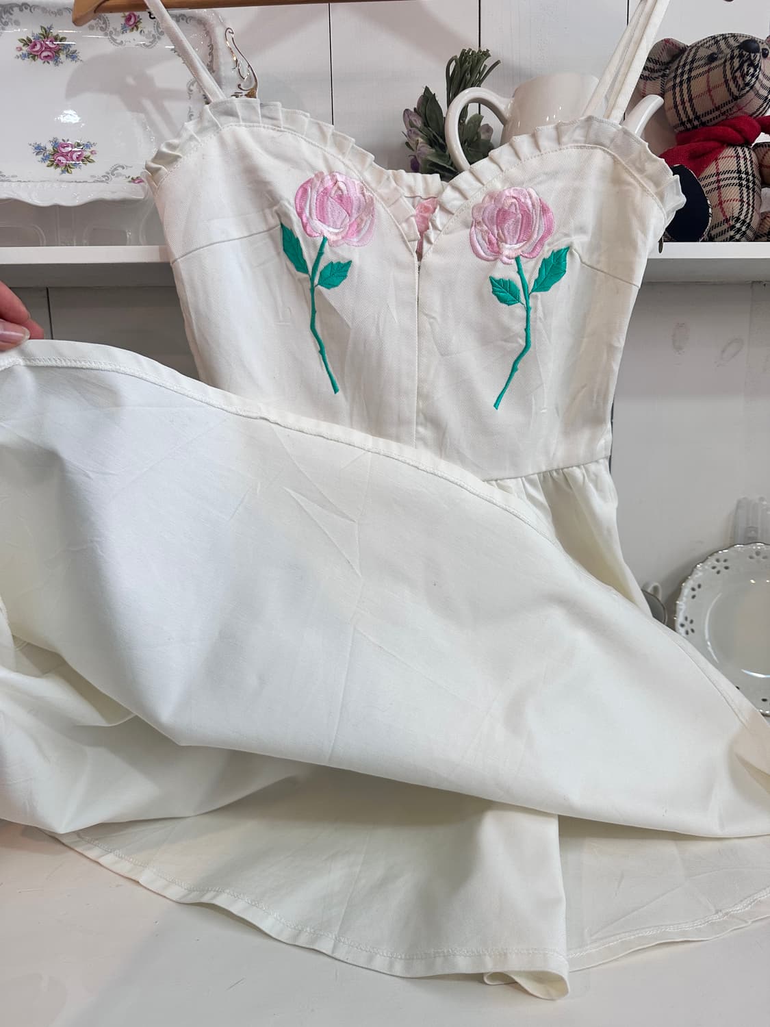 로즈 자수 코르셋무드 뷔스티에 원피스 상품이미지4