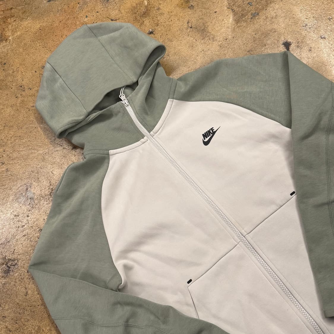 [정품/M] 나이키 테크 플리스 후드집업 그린 아이보리 b10 상품이미지1