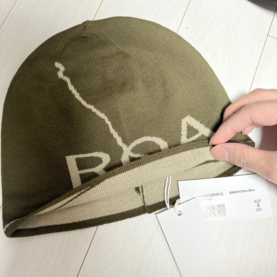 로아 로고 울 비니 올리브 새상품 상품이미지2