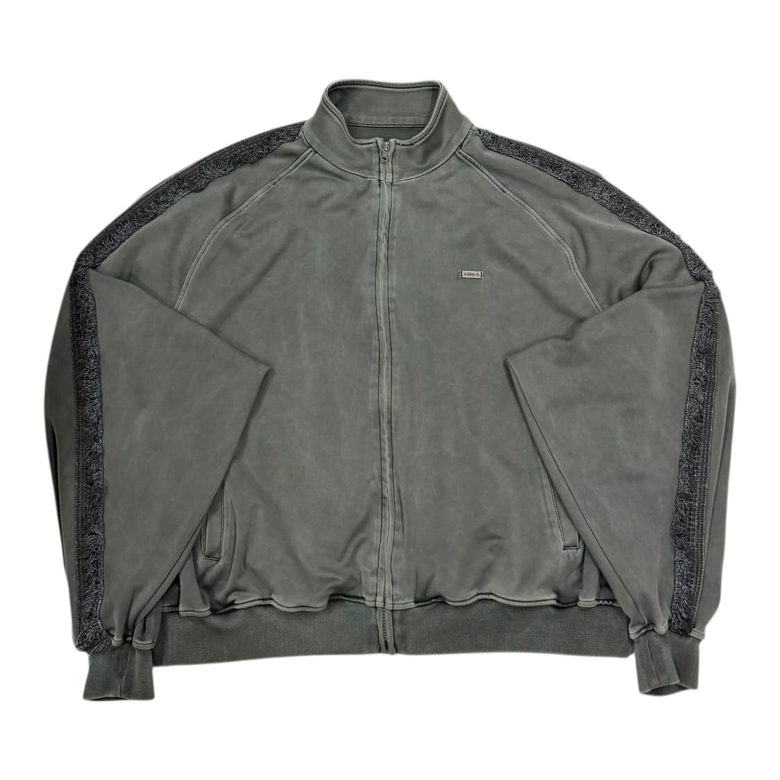 아조바이아조 레이스 트리밍 래글런 트랙탑 져지 자켓 카키 상품이미지1