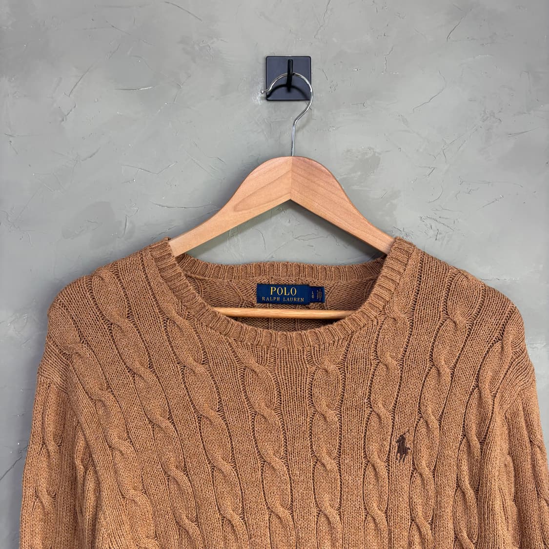 폴로 랄프로렌 꽈배기 니트 카멜 브라운 상품이미지2