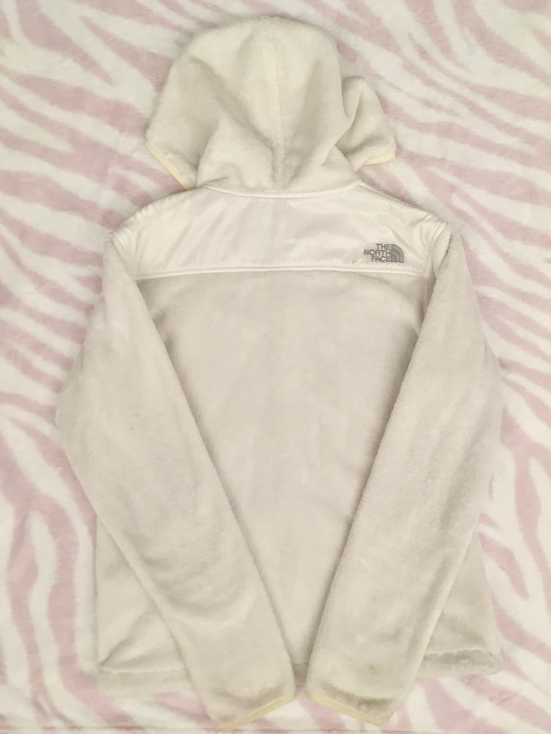 노스페이스 화이트 퍼 후드집업 후리스 러힙 갸루 스포티 상품이미지6