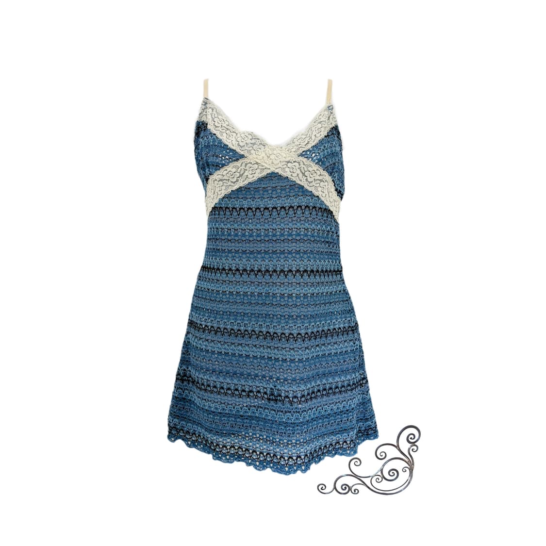 blue lace knit mini dress 상품이미지1