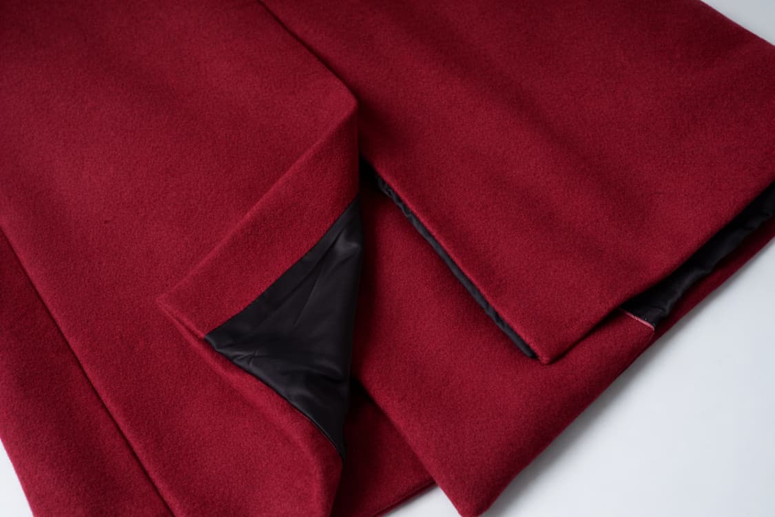 남자 세미오버핏 울 더블 브레스티드 롱 코트 (버건디) 105(XL) 상품이미지8