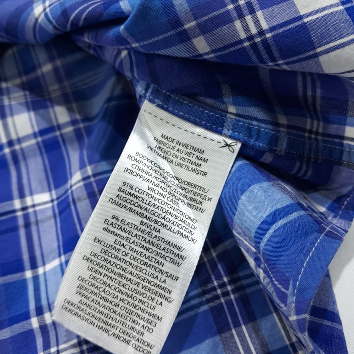 CL594 2XL 폴로 코튼 QR 블루 매드라스 체크 셔츠 남방 상품이미지7