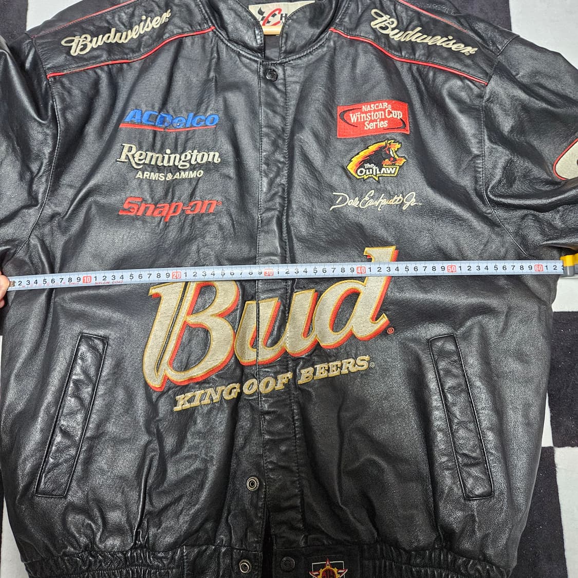 빈티지 나스카 버드와이저 레이싱 레더자켓 XL 데일 언하트 주니어 상품이미지3