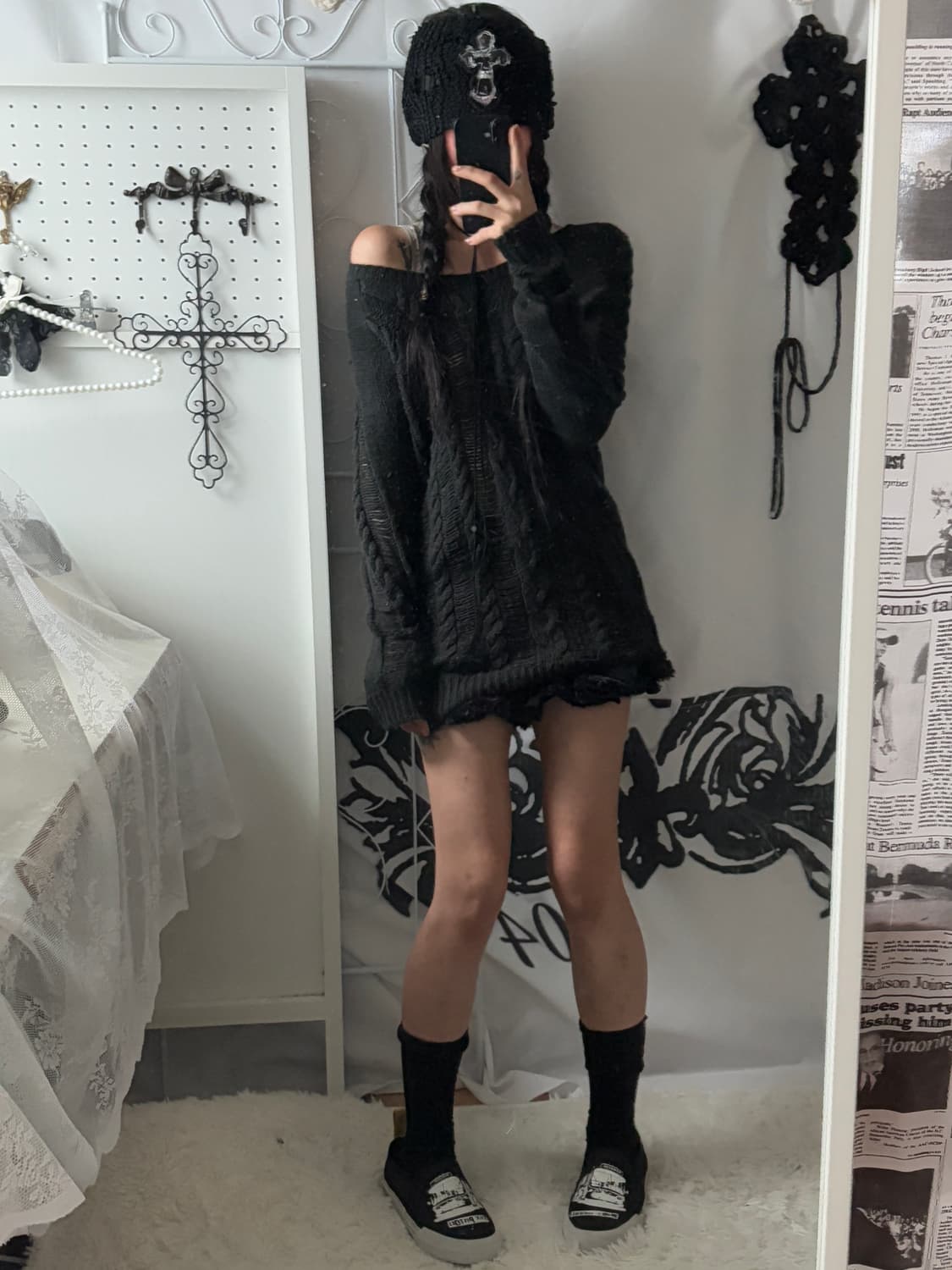 • dark gray damage knitwear 상품이미지6