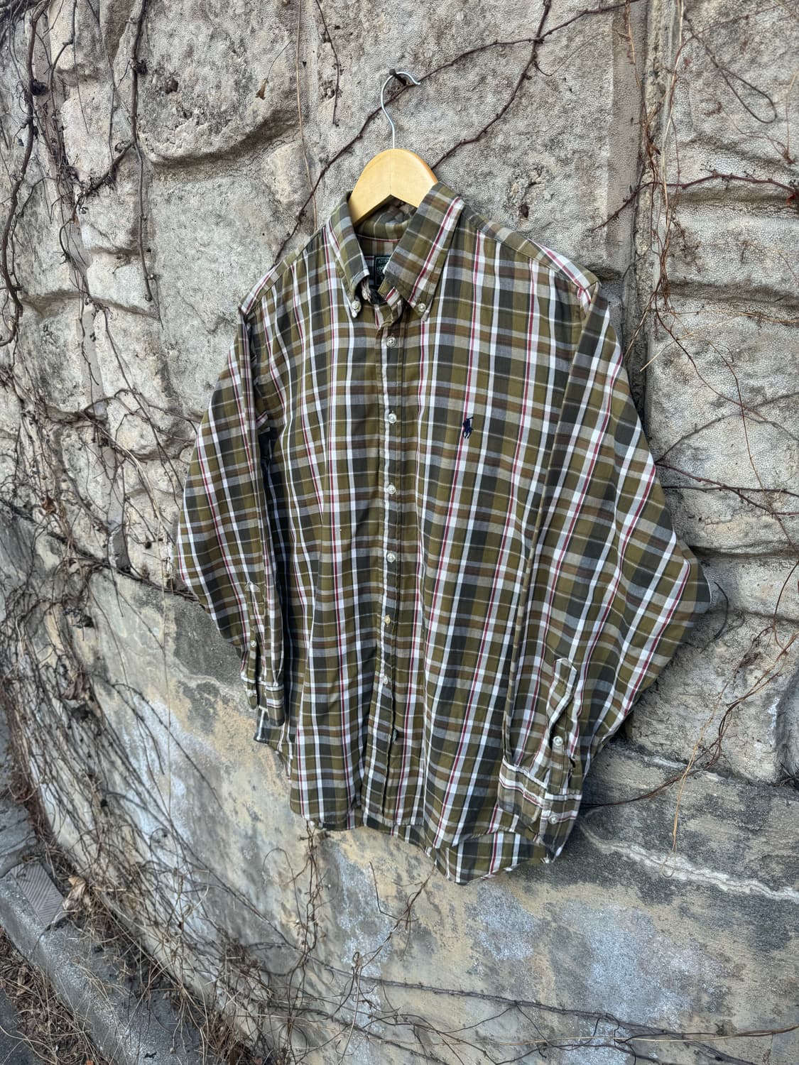 90s rrl 폴로 컨트리 랄프로렌 빈티지 체크 셔츠 m 상품이미지3