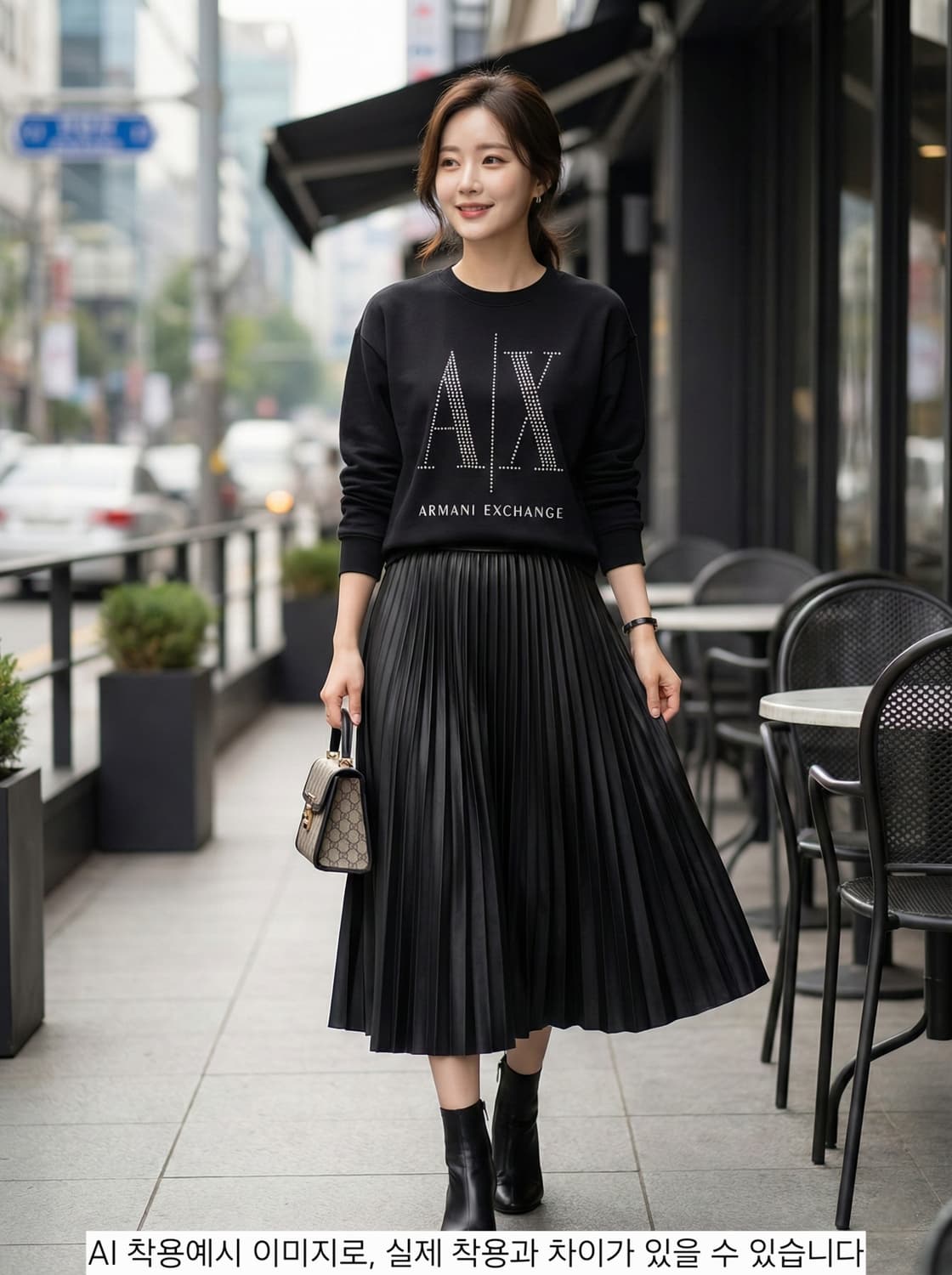 아르마니 익스체인지(A|X) 아이콘 스터드 로고 맨투맨 상품이미지1