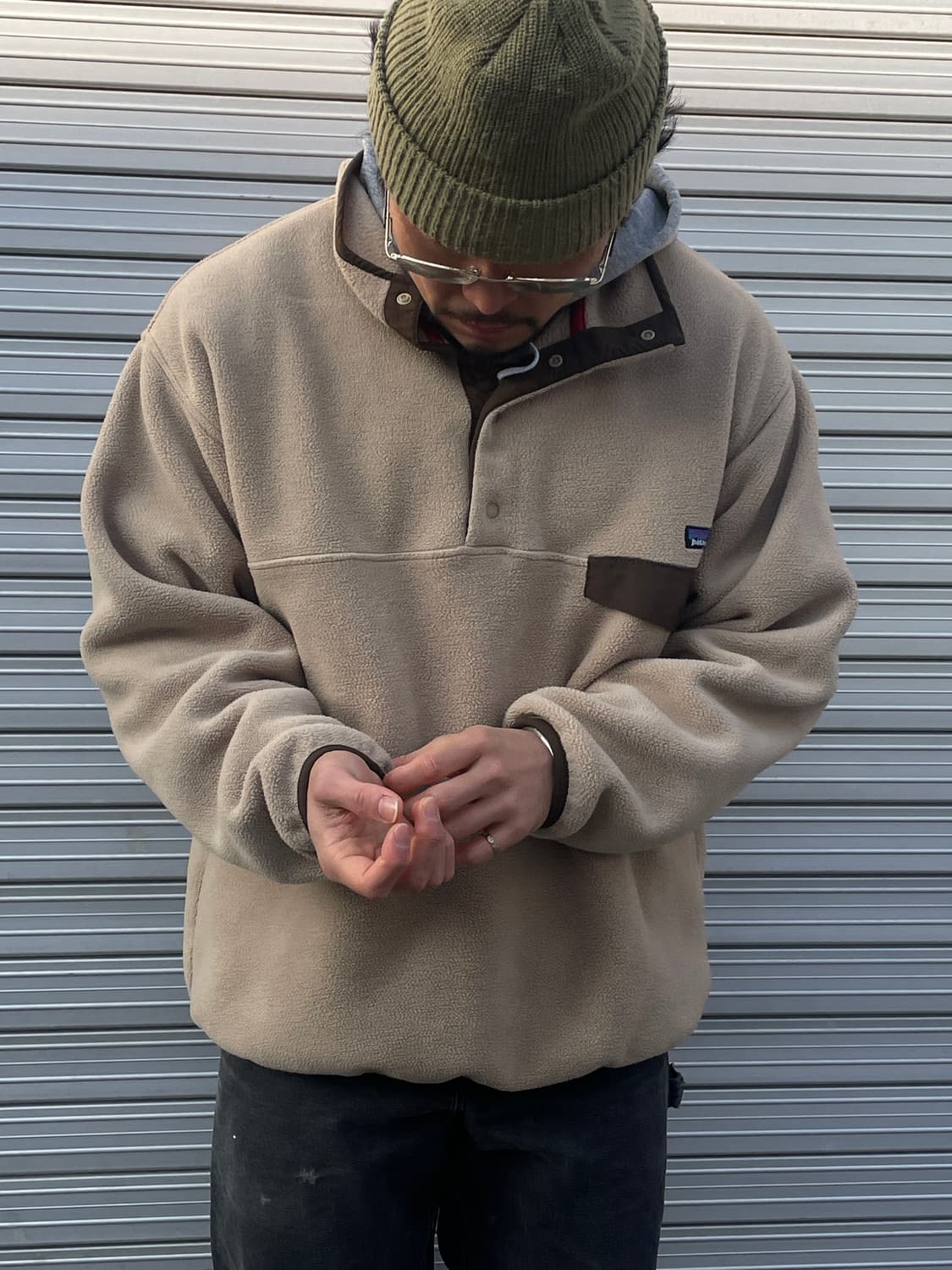 Patagonia Synchilla Beige Brown Snap-T 상품이미지3