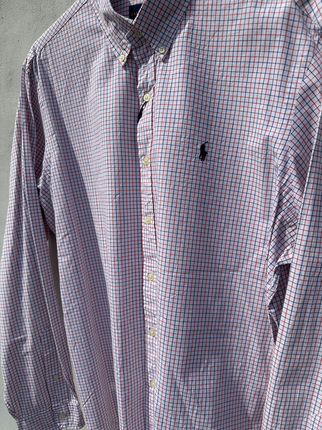 [XL] 폴로 랄프로렌 레드 네이비 체크 포플린 셔츠 상품이미지4