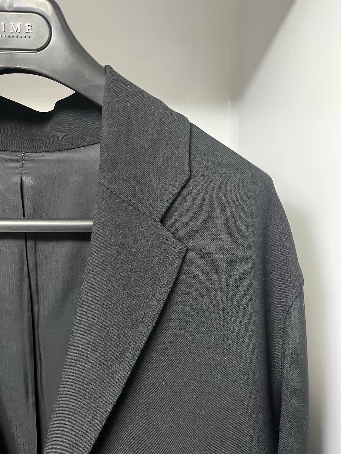 타임옴므 블랙 세미오버핏 롱코트 95사이즈 상품이미지3