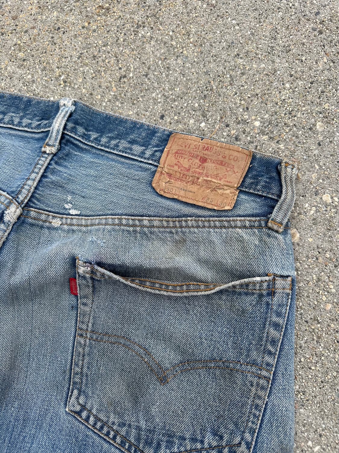 70s USA 빈티지 리바이스 501 66후기 셀비지 데님 팬츠 상품이미지7