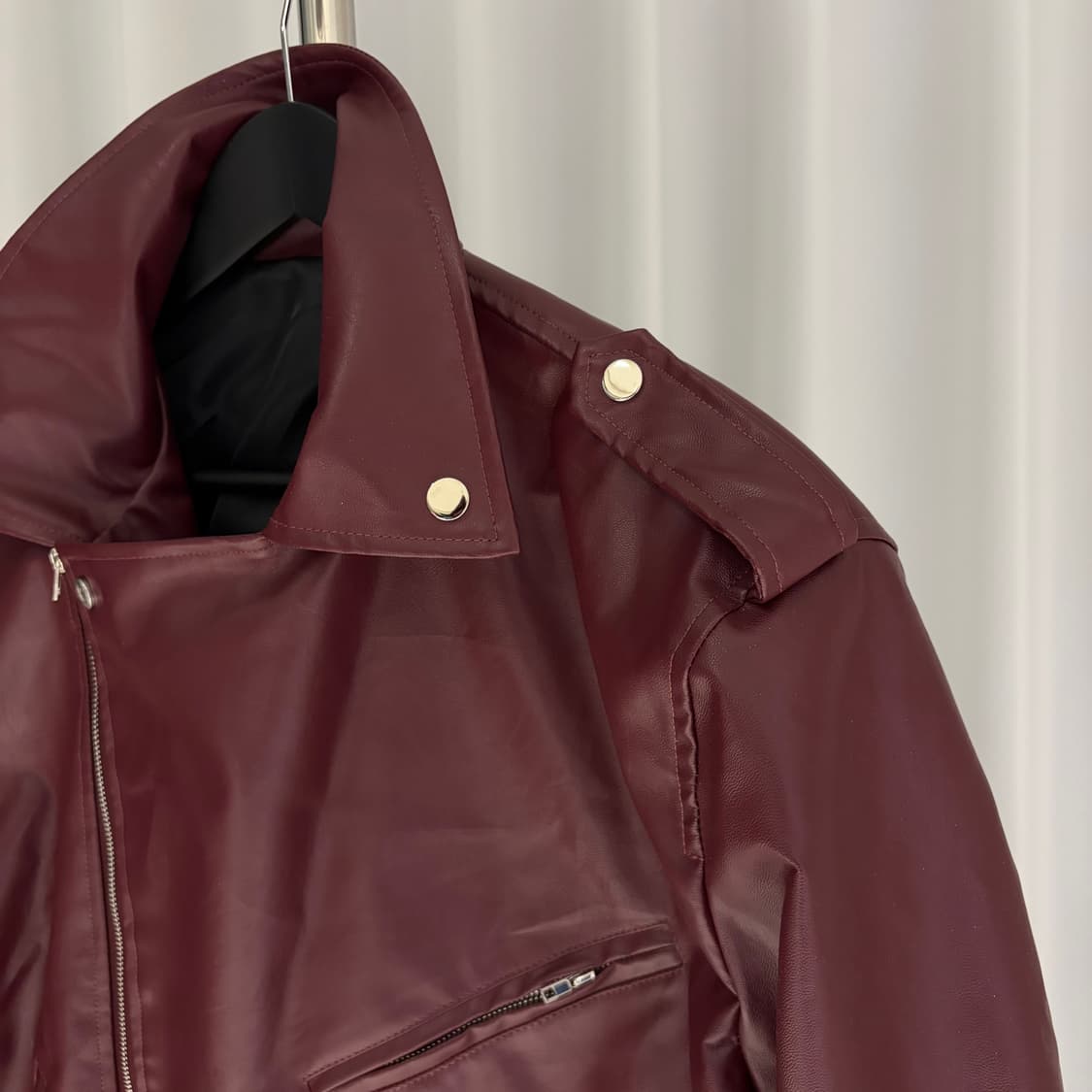 빈티지 와인컬러 레자자켓 상품이미지3