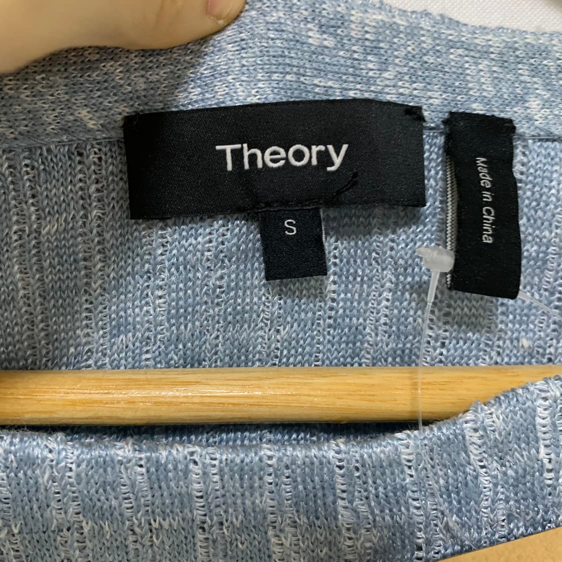 Theory 띠어리 빈티지 슬림핏 니트 레이온린넨혼방 S 스카이블루 소라 상품이미지6