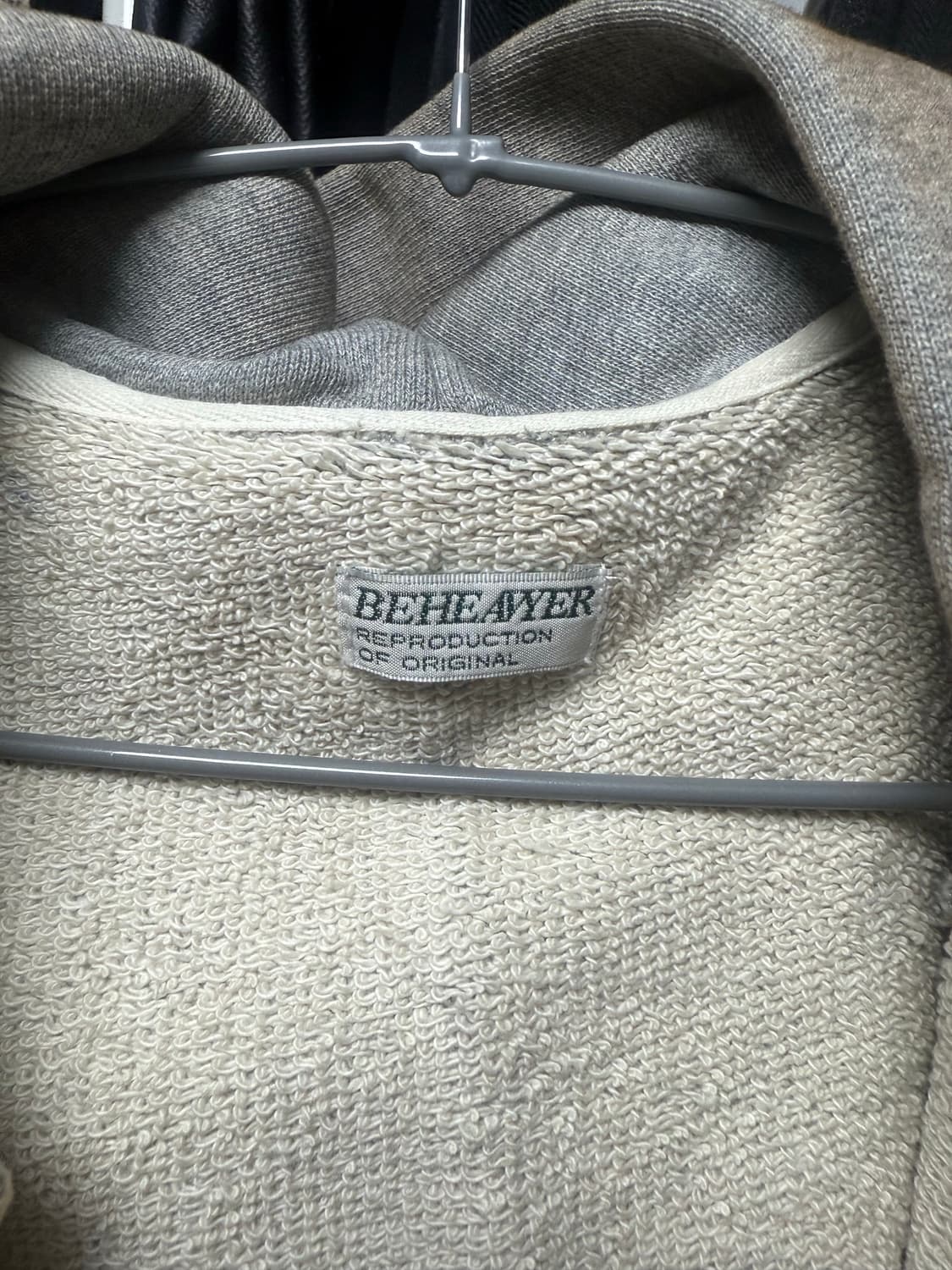 비헤비어 데미지 후드집업 그레이3사이즈 판매 상품이미지4