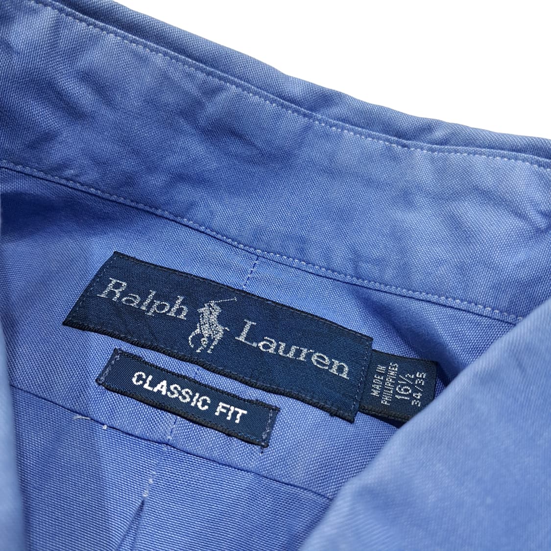 CK084 L 폴로 90s 버튼다운 블루 셔츠 남방 상품이미지3