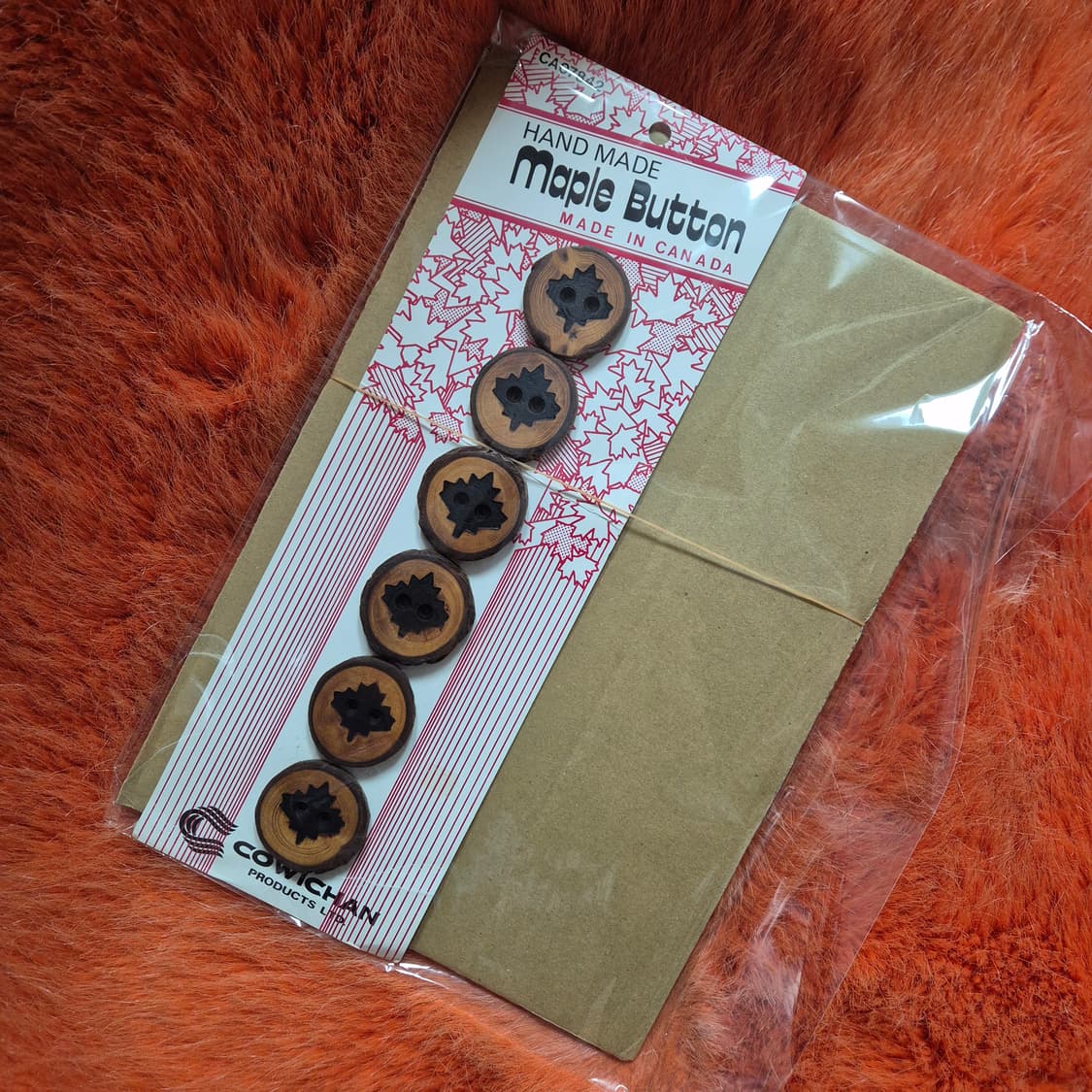 COWICHAN 메이플 우드 코위찬 단추 6개입 새상품 상품이미지1