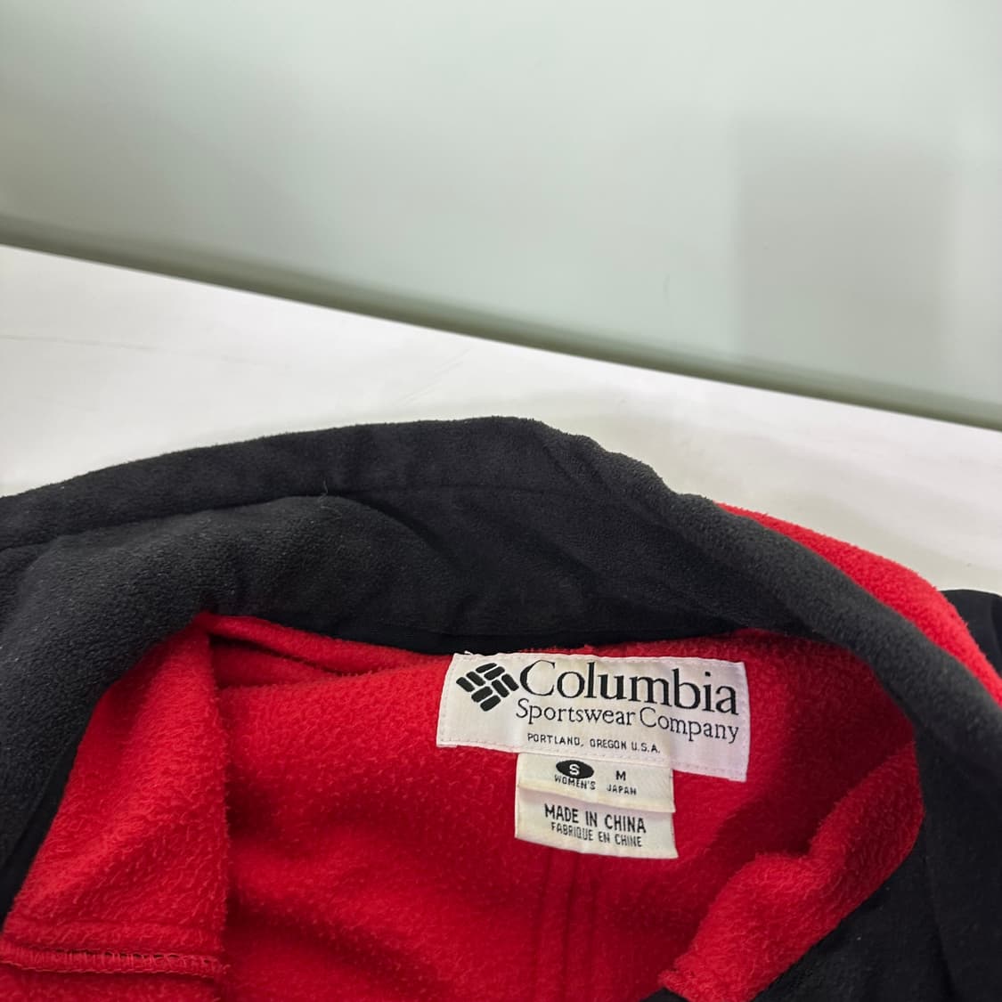 M 컬럼비아 레드블랙 나일론배색 플리스자켓 상품이미지5