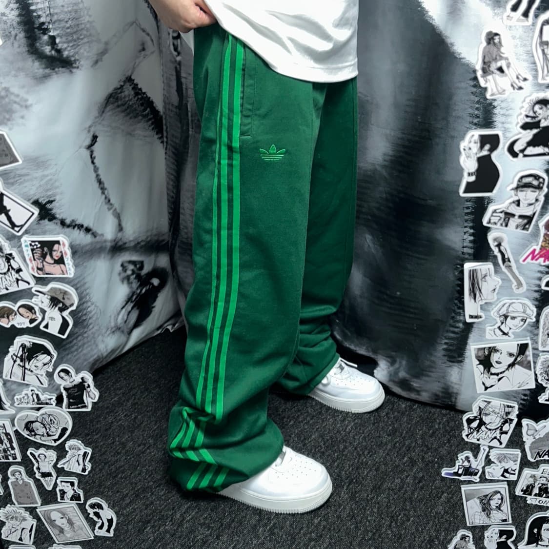 아디다스 불꽃 삼선 그린 트랙팬츠 상품이미지1