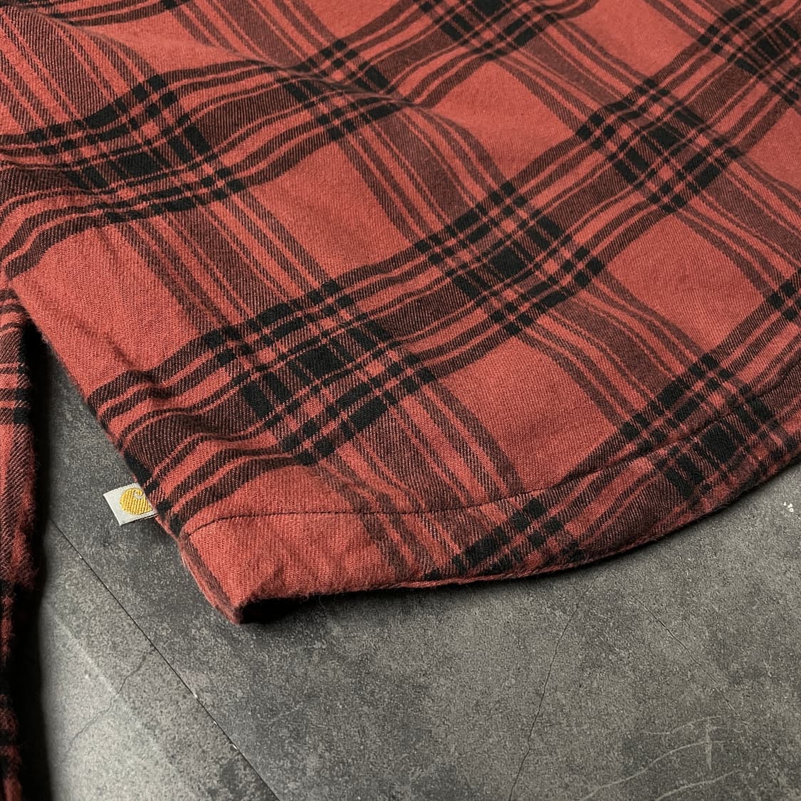 CARHARTT 칼하트 빈티지 레드 플란넬 체크 셔츠 A00860 상품이미지8