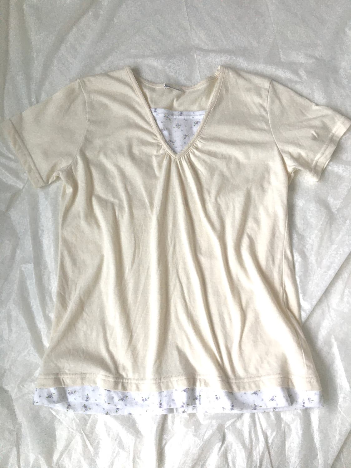 빈티지 모리걸 잔꽃 레이어드 반팔 갸루 너드 니혼진 상품이미지1