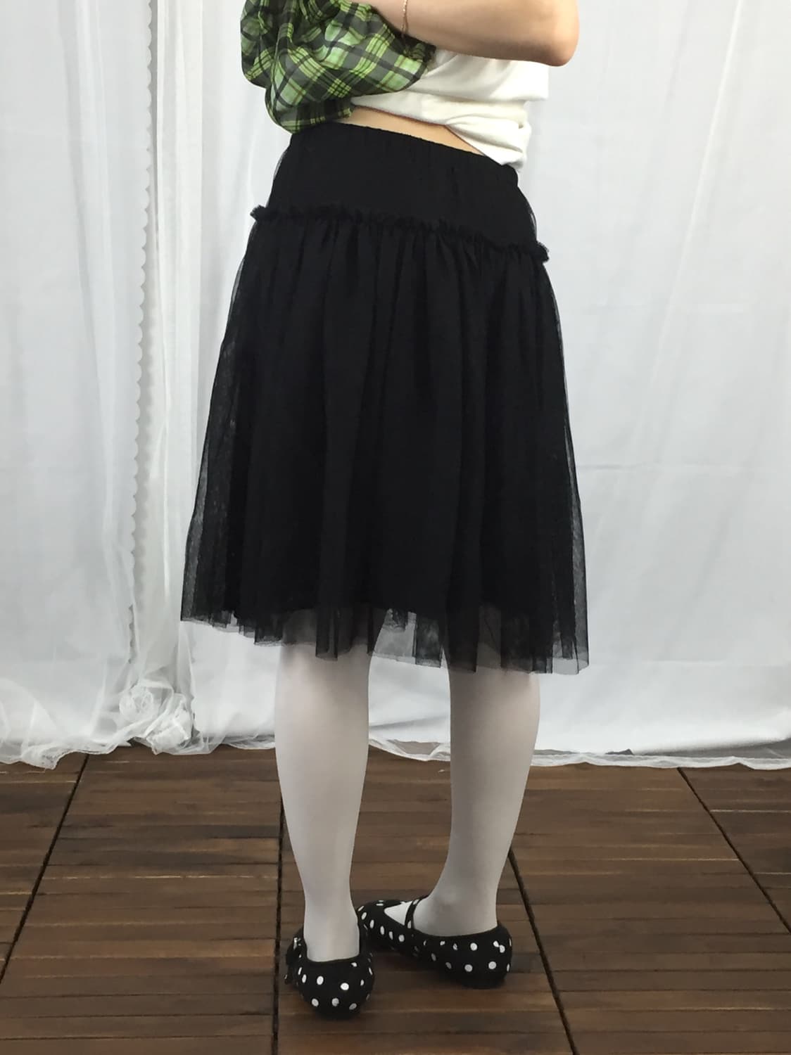 Jpn Black Tulle Ruffle Skirt 상품이미지2