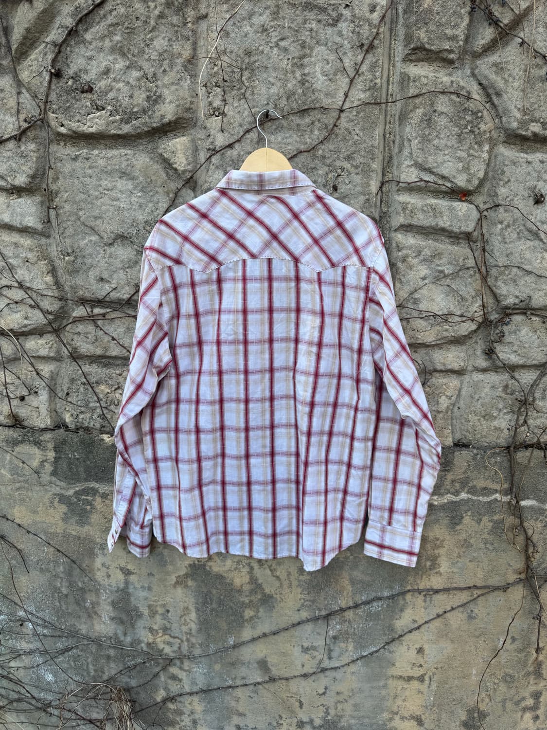 랭글러 빈티지 체크 웨스턴 셔츠 화이트 L 상품이미지2