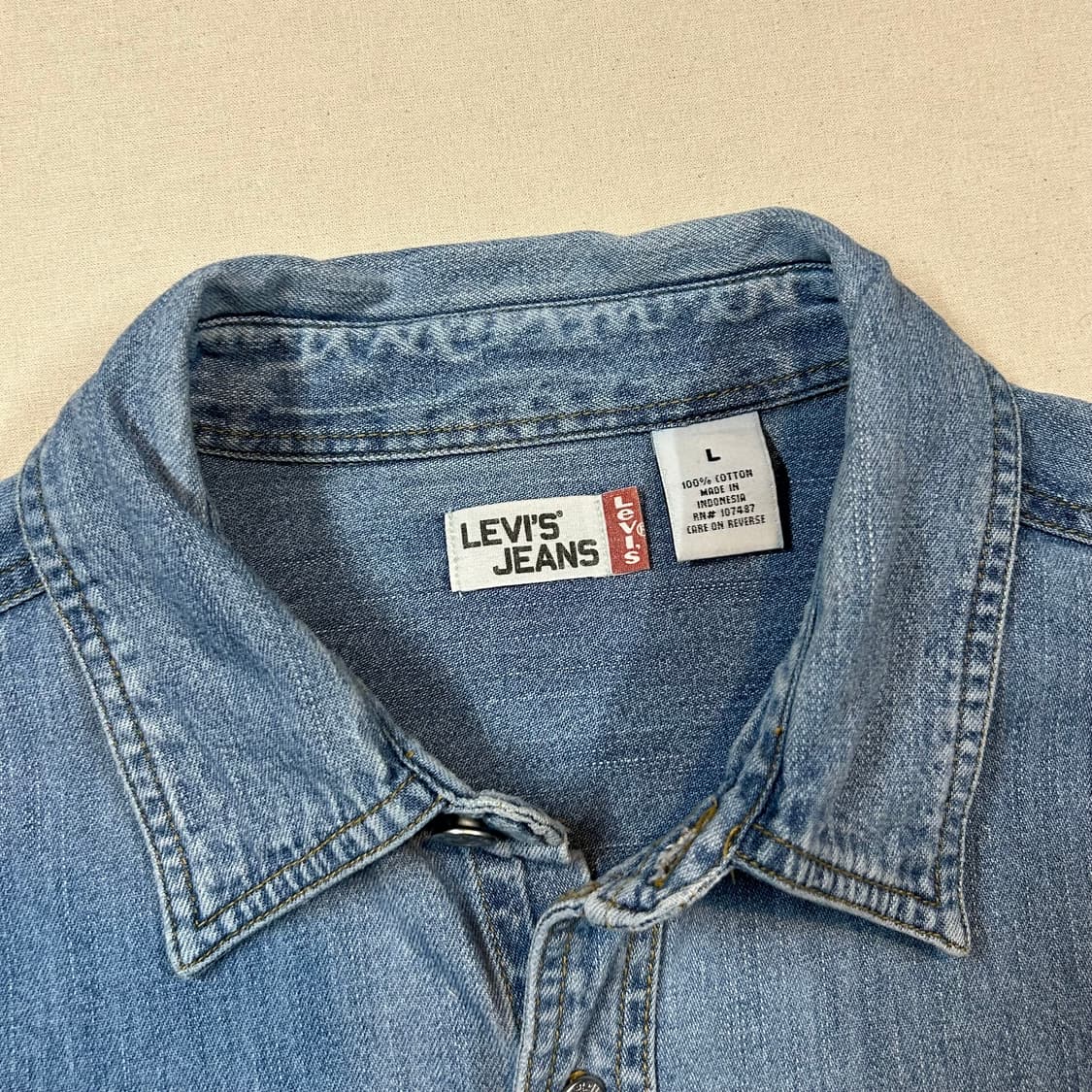 L) 리바이스 투포켓 워크 데님 셔츠 자켓 T버튼 타입 상품이미지7