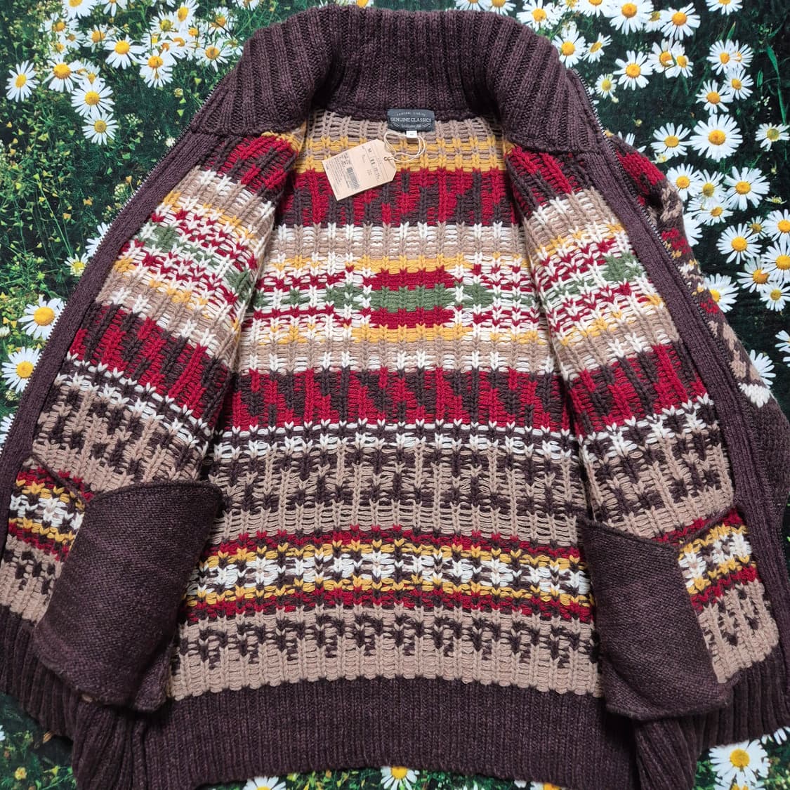 TOPVALU 페어아일 니트 집업 자켓 성인M 새상품 상품이미지5