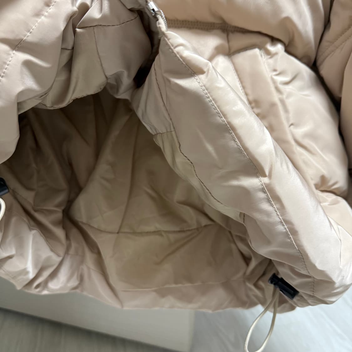 어텀 made 제작 숏패딩 베이지 autumn product 상품이미지5